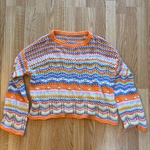 Colorful Striped Crochet Sweater